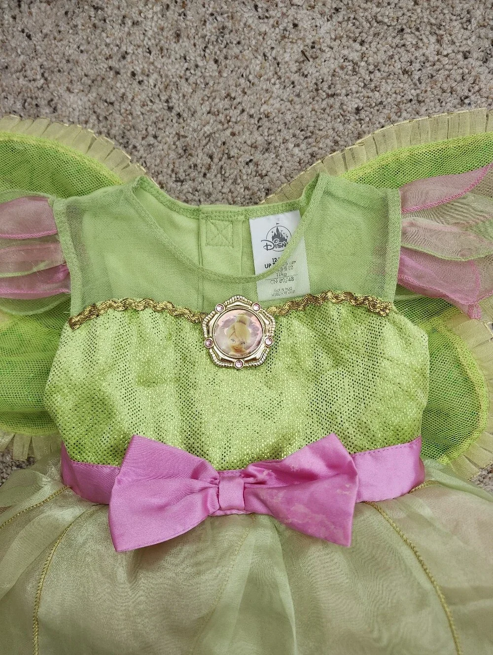 Disney Green and Pink Fairy Tinker Bell Costume Dress